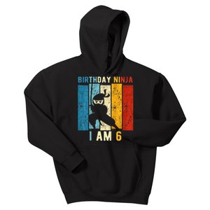 6th Birthday Ninja 6 Year Old Birthday Kids Hoodie