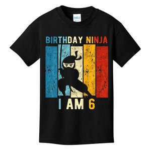 6th Birthday Ninja 6 Year Old Birthday Kids T-Shirt