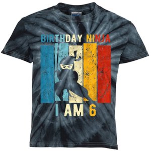 6th Birthday Ninja 6 Year Old Birthday Kids Tie-Dye T-Shirt