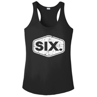 6th Birthday of 6 years old six Ladies PosiCharge Competitor Racerback Tank