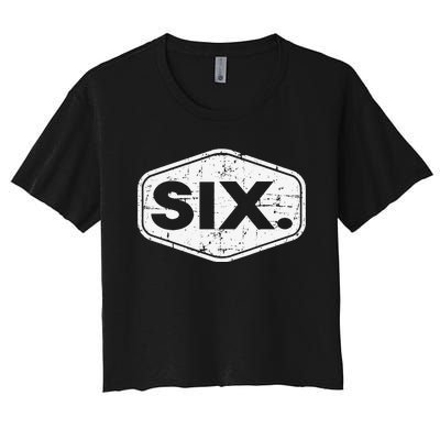 6th Birthday of 6 years old six Women's Crop Top Tee