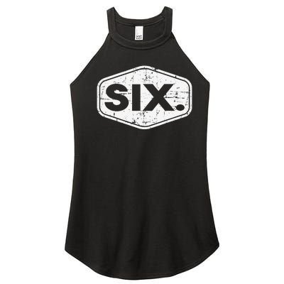 6th Birthday of 6 years old six Women’s Perfect Tri Rocker Tank