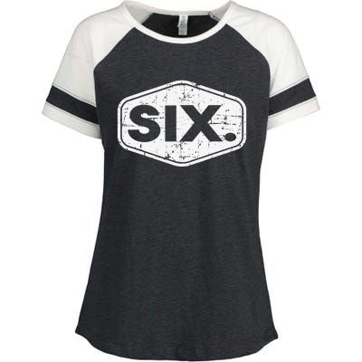 6th Birthday of 6 years old six Enza Ladies Jersey Colorblock Tee