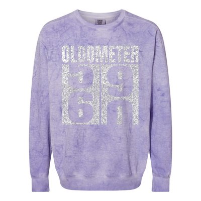 60th Birthday Oldometer 59-60 Vintage Funny Gifts M.e.n WoM.e.n Colorblast Crewneck Sweatshirt