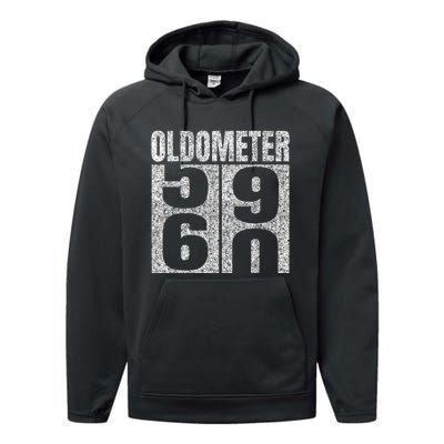 60th Birthday Oldometer 59-60 Vintage Funny Gifts M.e.n WoM.e.n Performance Fleece Hoodie