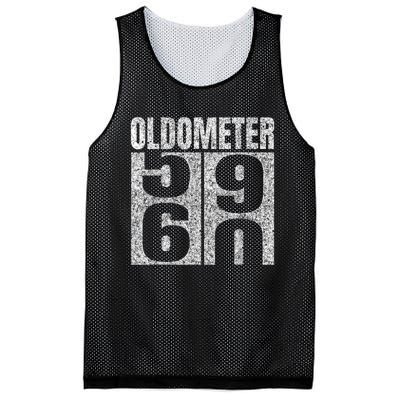 60th Birthday Oldometer 59-60 Vintage Funny Gifts M.e.n WoM.e.n Mesh Reversible Basketball Jersey Tank