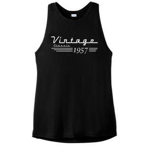 65th Birthday Present Gift Born in 1957 Birthday Ladies PosiCharge Tri-Blend Wicking Tank