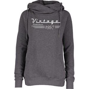 65th Birthday Present Gift Born in 1957 Birthday Womens Funnel Neck Pullover Hood