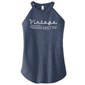 65th Birthday Present Gift Born in 1957 Birthday Women's Perfect Tri Rocker Tank