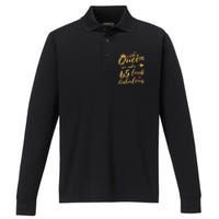 65th Birthday Party Gifts 65 Year Old Wo Queen Performance Long Sleeve Polo