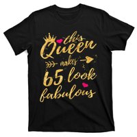 65th Birthday Party Gifts 65 Year Old Wo Queen T-Shirt