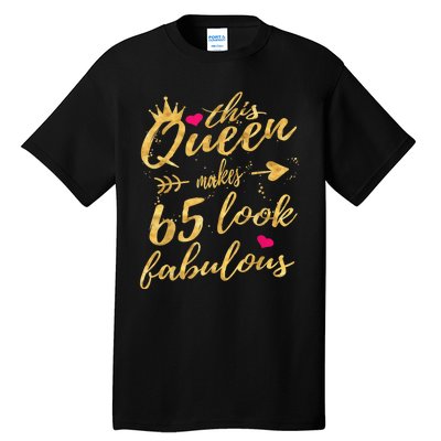 65th Birthday Party Gifts 65 Year Old Wo Queen Tall T-Shirt