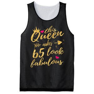 65th Birthday Party Gifts 65 Year Old Wo Queen Mesh Reversible Basketball Jersey Tank