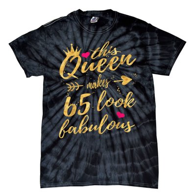 65th Birthday Party Gifts 65 Year Old Wo Queen Tie-Dye T-Shirt