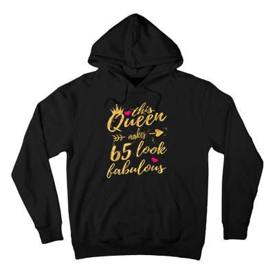 65th Birthday Party Gifts 65 Year Old Wo Queen Tall Hoodie