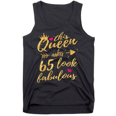 65th Birthday Party Gifts 65 Year Old Wo Queen Tank Top