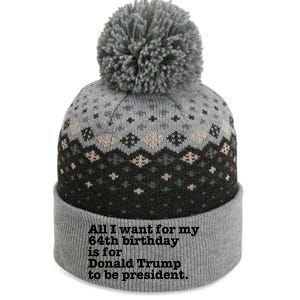 64th Birthday Pro Donald Trump President Funny Gag Gift Joke The Baniff Cuffed Pom Beanie