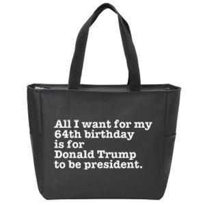 64th Birthday Pro Donald Trump President Funny Gag Gift Joke Zip Tote Bag