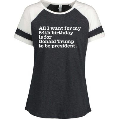 64th Birthday Pro Donald Trump President Funny Gag Gift Joke Enza Ladies Jersey Colorblock Tee