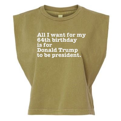 64th Birthday Pro Donald Trump President Funny Gag Gift Joke Garment-Dyed Women's Muscle Tee