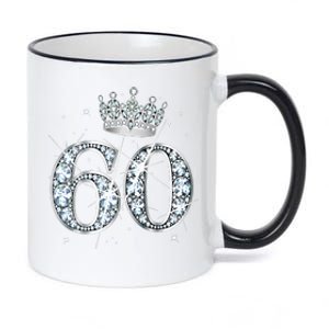 60th Birthday Queen diamond crown 60 Year Old Gifts 11oz Black Color Changing Mug