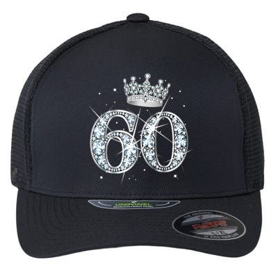 60th Birthday Queen diamond crown 60 Year Old Gifts Flexfit Unipanel Trucker Cap