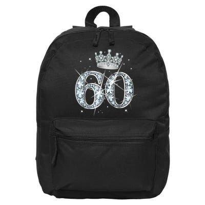 60th Birthday Queen Wo diamond crown 60 Year Old Gifts 16 in Basic Backpack