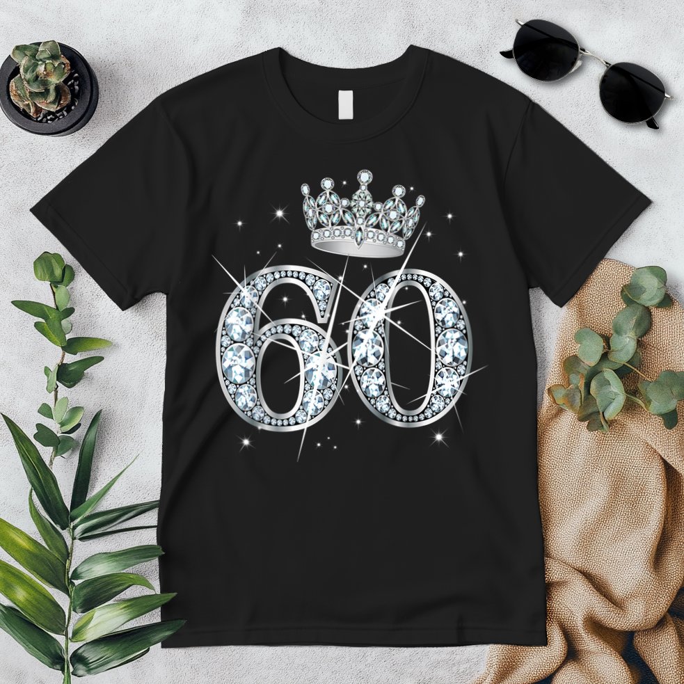 60th Birthday Queen Wo diamond crown 60 Year Old Gifts Premium T-Shirt