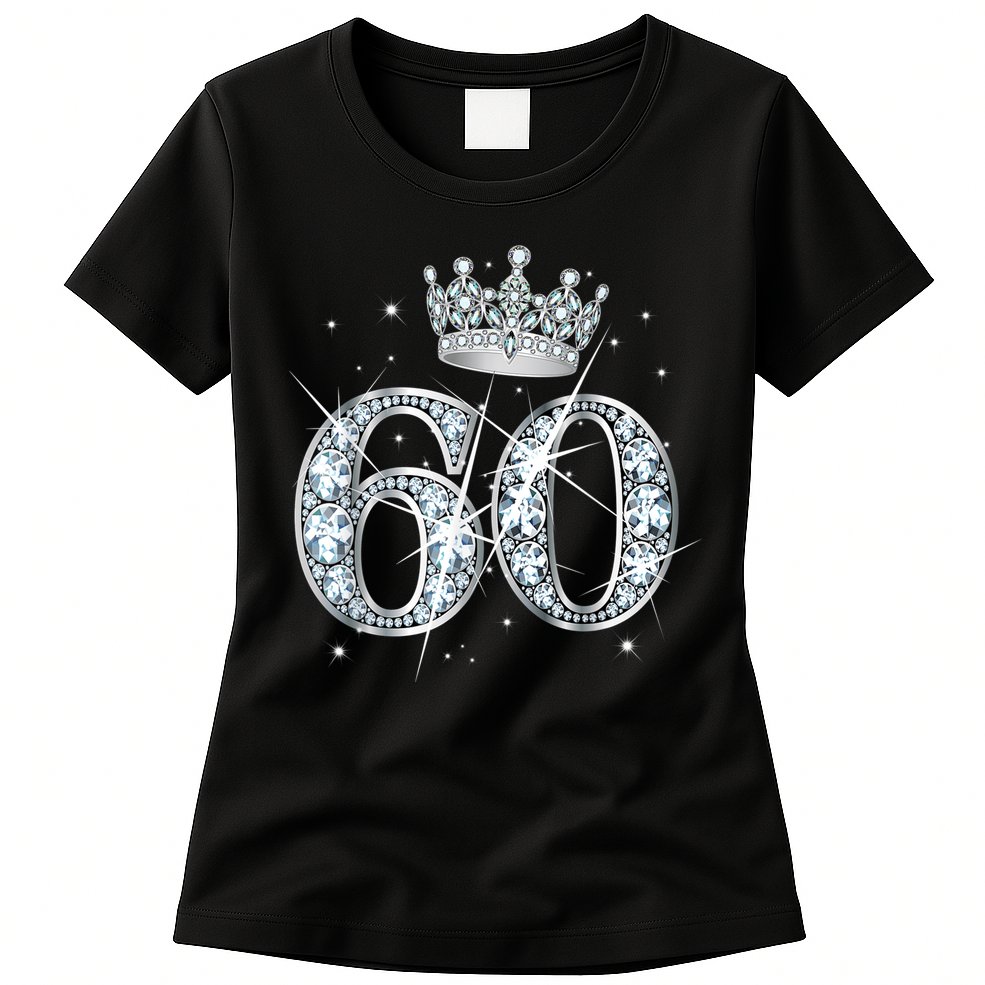 60th Birthday Queen Wo diamond crown 60 Year Old Gifts Womens T-Shirt