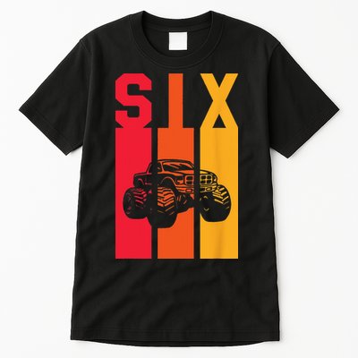 6th Birthday Retro Monster Truck 6 Years Old Tall T-Shirt