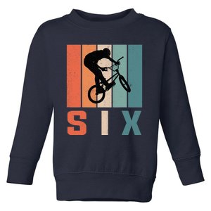 6th Birthday Retro Bmx Bicycle Bike Boy 6 Years Old Toddler Sweatshirt