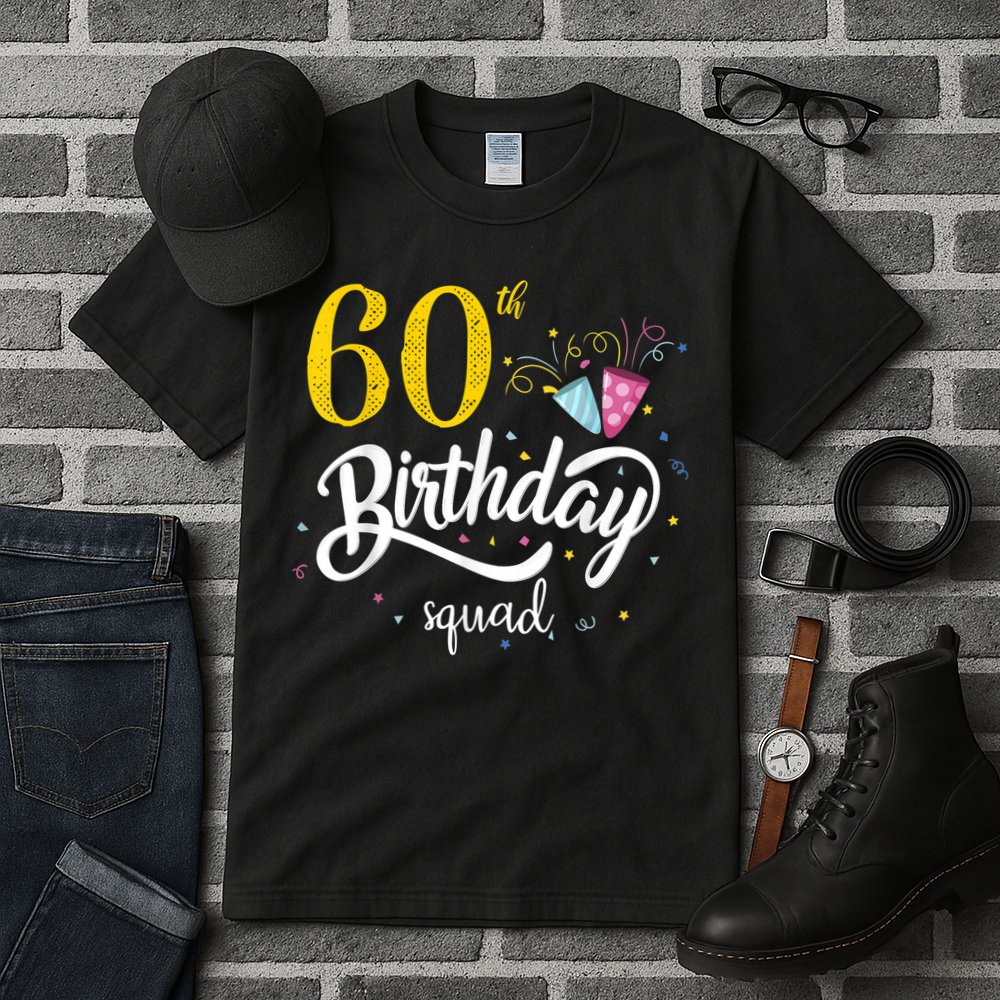 60th Birthday Squad 60 Party Crew Group Friends BDay Gift Tall T-Shirt