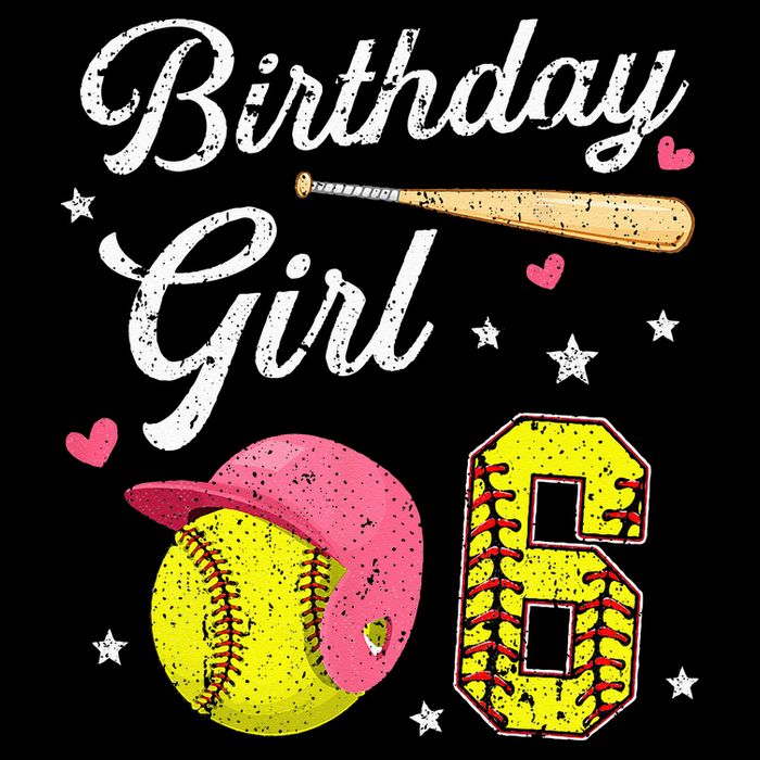 6th Birthday Softball Player Themed Six 6 Years Old 16 in Basic Backpack