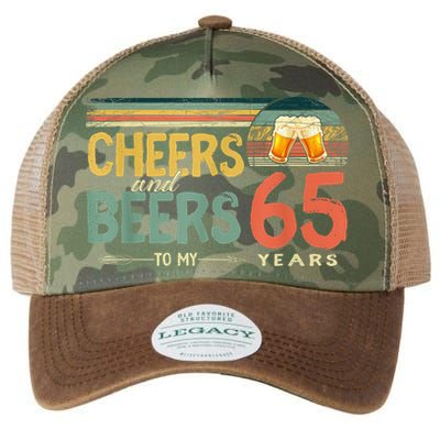 65th Birthday Shirt Funny Cheers And Beers To 65 Years Old Legacy Tie Dye Trucker Hat