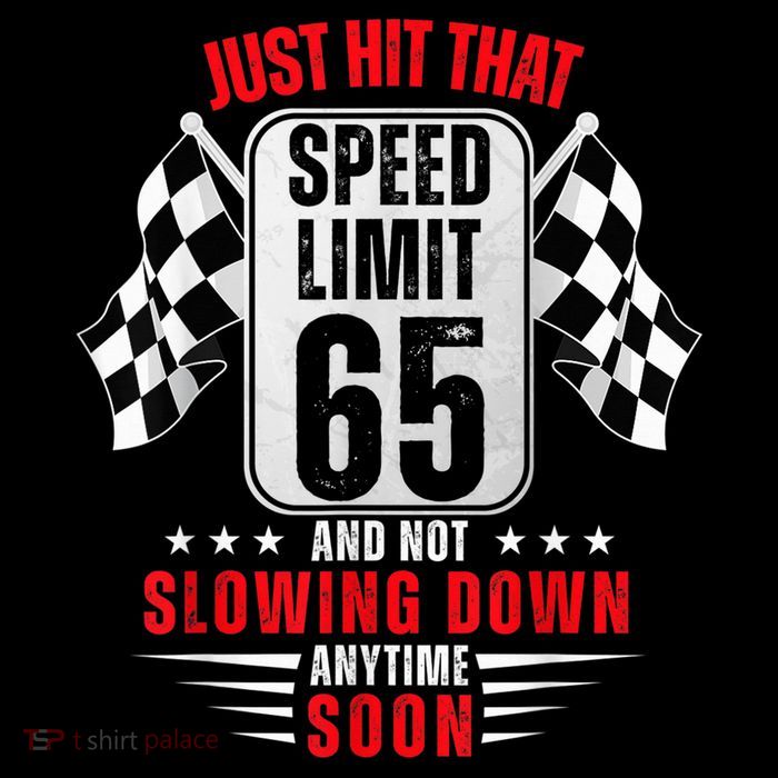 65th Birthday Speed Limit Sign 65 Years Old Funny Racing High Crown Mesh Back Trucker Hat
