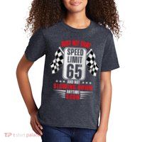 65th Birthday Speed Limit Sign 65 Years Old Funny Racing Kids T-Shirt