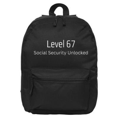 67th Birthday Social Security Unlocked Turning 67 16 in Basic Backpack