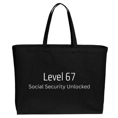 67th Birthday Social Security Unlocked Turning 67 Cotton Canvas Jumbo Tote