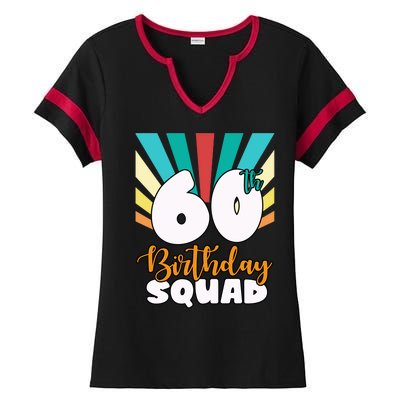 60th Birthday Squad 60 Years Old Ladies Halftime Notch Neck Tee