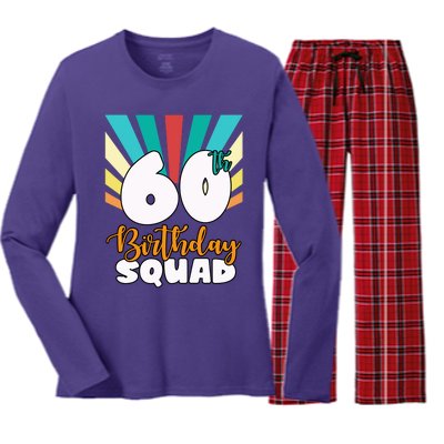 60th Birthday Squad 60 Years Old Women's Long Sleeve Flannel Pajama Set 