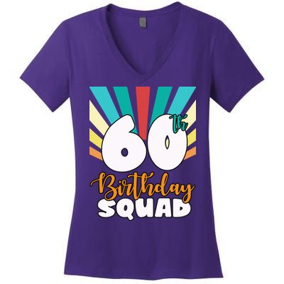 60th Birthday Squad 60 Years Old Women's V-Neck T-Shirt