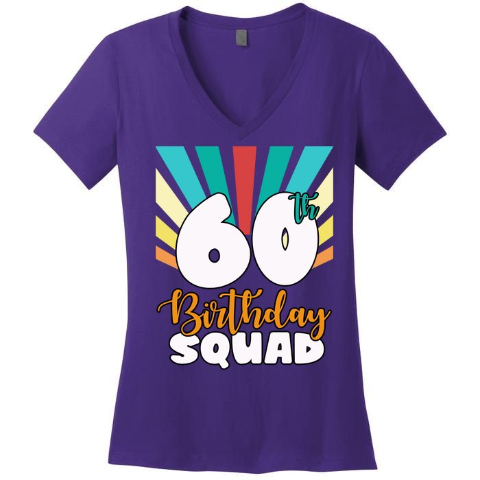 60th Birthday Squad 60 Years Old Women's V-Neck T-Shirt