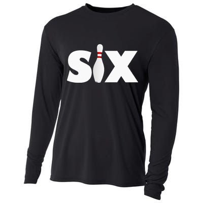 6th Birthday Six 6 Years Old Bowling Party 2013 Birthday Cooling Performance Long Sleeve Crew