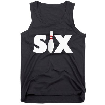 6th Birthday Six 6 Years Old Bowling Party 2013 Birthday Tank Top