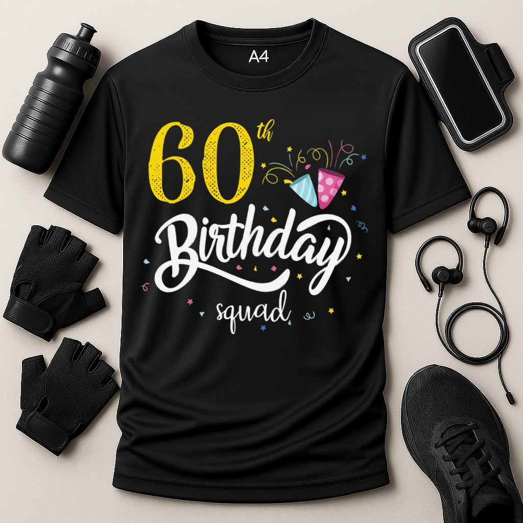 60th Birthday Squad 60 Party Crew Group Friends BDay Gift Cooling Performance Crew T-Shirt