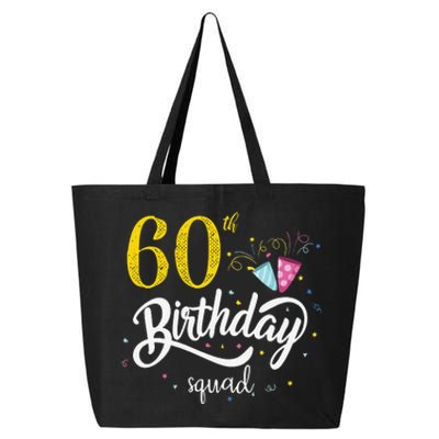 60th Birthday Squad 60 Party Crew Group Friends BDay Gift 25L Jumbo Tote