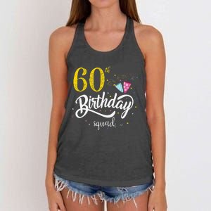 60th Birthday Squad 60 Party Crew Group Friends BDay Gift Women's Knotted Racerback Tank