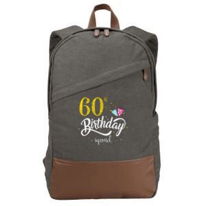 60th Birthday Squad 60 Party Crew Group Friends BDay Gift Cotton Canvas Backpack