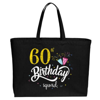 60th Birthday Squad 60 Party Crew Group Friends BDay Gift Cotton Canvas Jumbo Tote