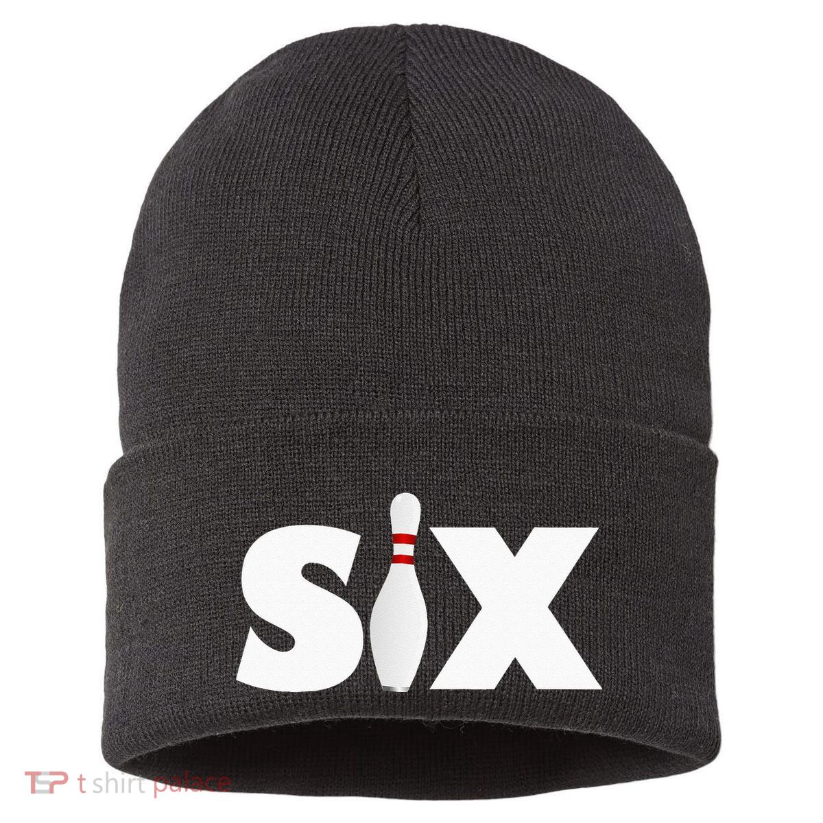 6th Birthday Six 6 Years Old Bowling Party 2013 Birthday Sustainable Knit Beanie